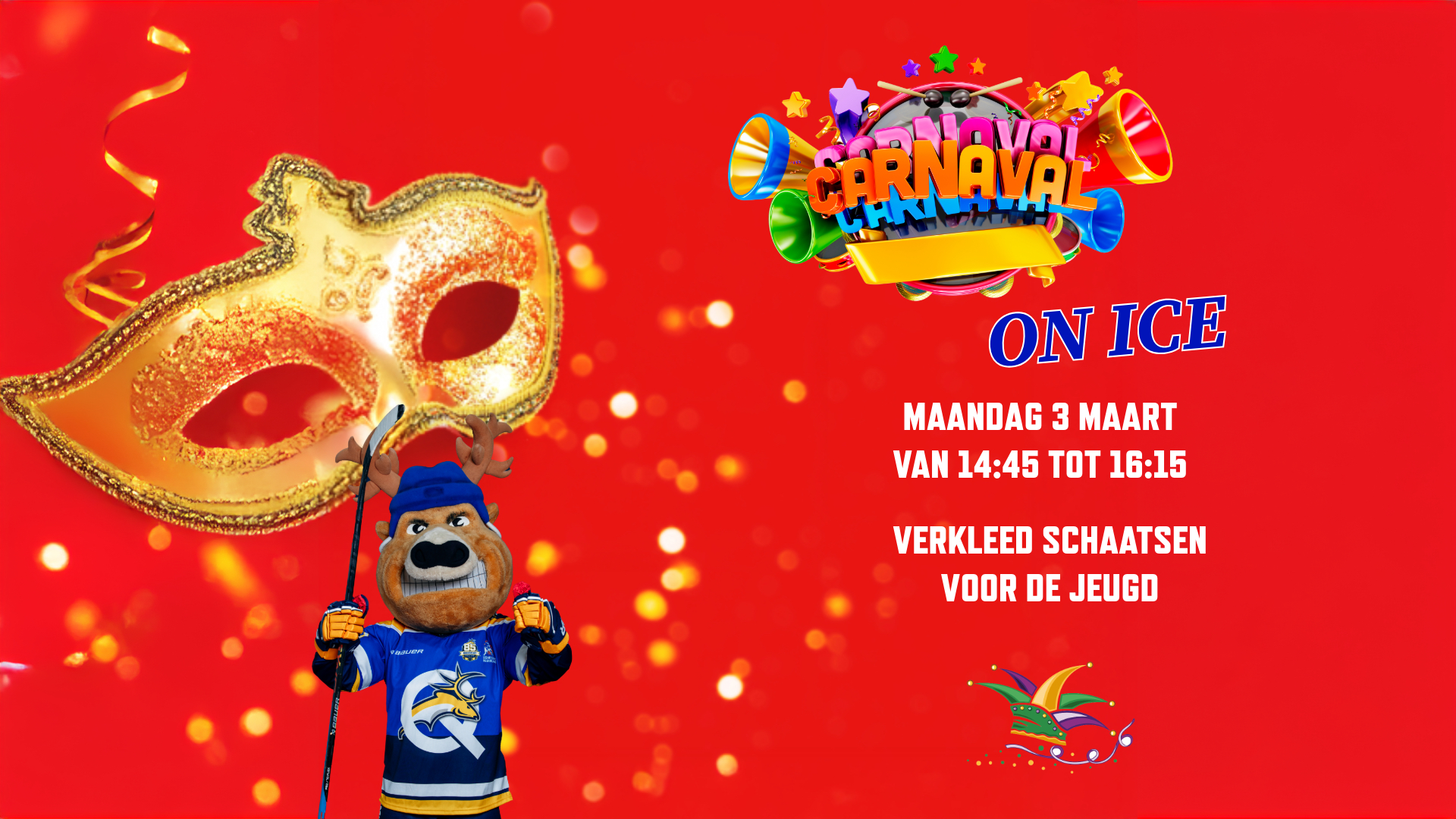 Maandag 3 maart: Carnaval On Ice voor jeugdleden